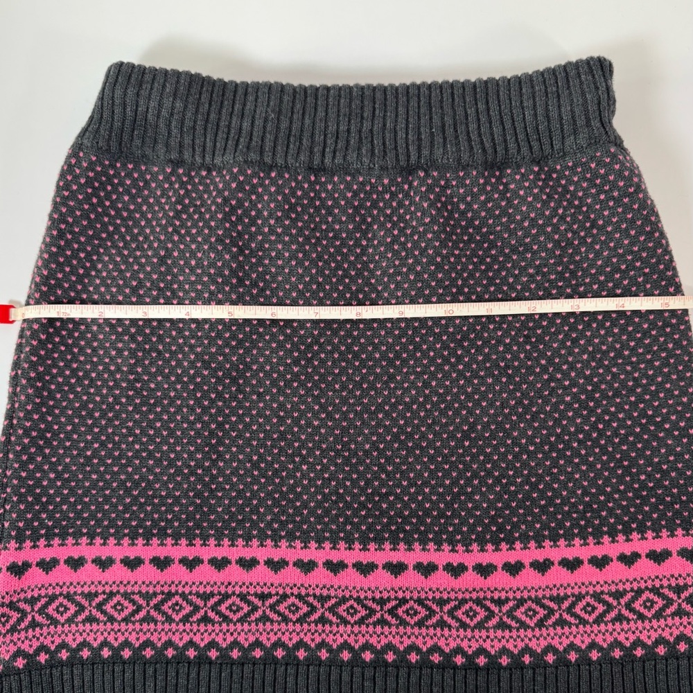 Pink and Gray Hearts Patterned Big Girls XL (14-16)  Skirt